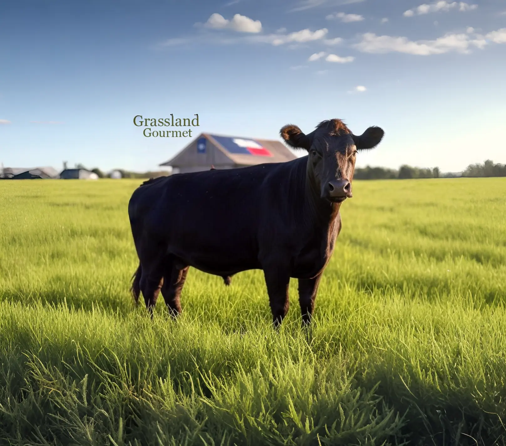 Black Angus Cow in Field